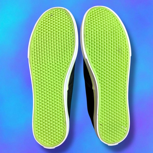 Vans Black with Neon Green Accents Shoes - Picture 3 of 10
